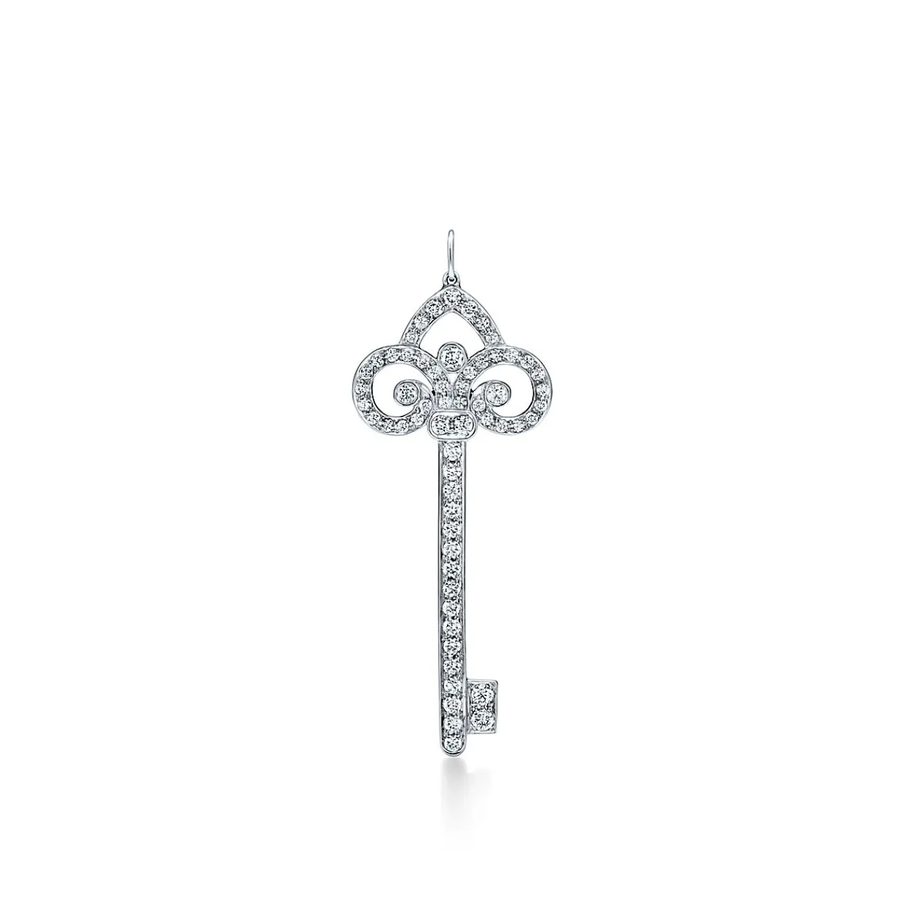 Tiffany & Co. Tiffany Keys fleur de lis key pendant in platinum with diamonds. | ^ Platinum Jewelry|Diamond Jewelry