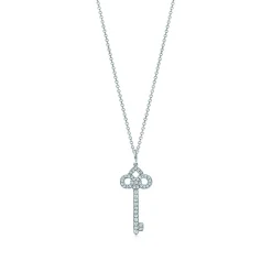 Tiffany & Co. Tiffany Keys fleur de lis key pendant in platinum with diamonds. | ^ Platinum Jewelry|Diamond Jewelry