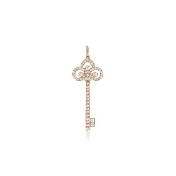 Tiffany & Co. Tiffany Keys fleur de lis key pendant in 18k rose gold with diamonds. | ^ Rose Gold Jewelry|Diamond Jewelry
