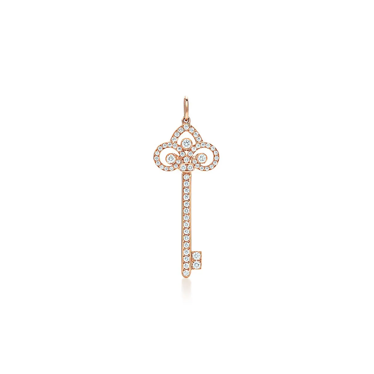 Tiffany & Co. Tiffany Keys fleur de lis key pendant in 18k rose gold with diamonds. | ^ Rose Gold Jewelry|Diamond Jewelry