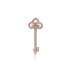 Tiffany & Co. Tiffany Keys Fleur de Lis Key Brooch in Rose Gold with Diamonds | ^ Brooches|Rose Gold Jewelry