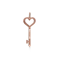 Tiffany & Co. Tiffany Keys Heart Key in Rose Gold with Diamonds, Small | ^ Rose Gold Jewelry|Diamond Jewelry