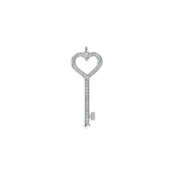 Tiffany & Co. Tiffany Keys Heart Key in Platinum with Diamonds, Small | ^ Diamond Jewelry