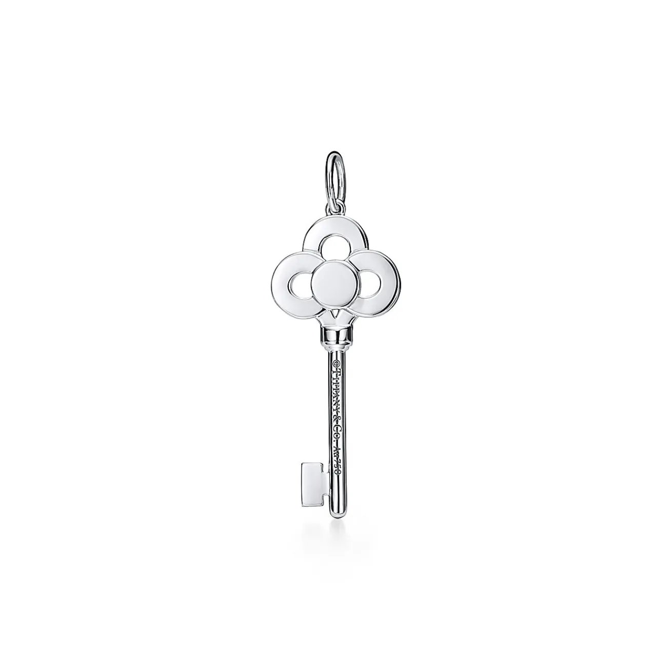 Tiffany & Co. Tiffany Keys mini crown key pendant in 18k white gold with diamonds. | ^ Diamond Jewelry