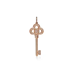 Tiffany & Co. Tiffany Keys mini crown key pendant in 18k rose gold with diamonds. | ^ Rose Gold Jewelry|Diamond Jewelry