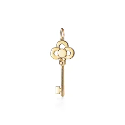 Tiffany & Co. Tiffany Keys mini crown key pendant in 18k gold with diamonds. | ^ Gold Jewelry|Diamond Jewelry