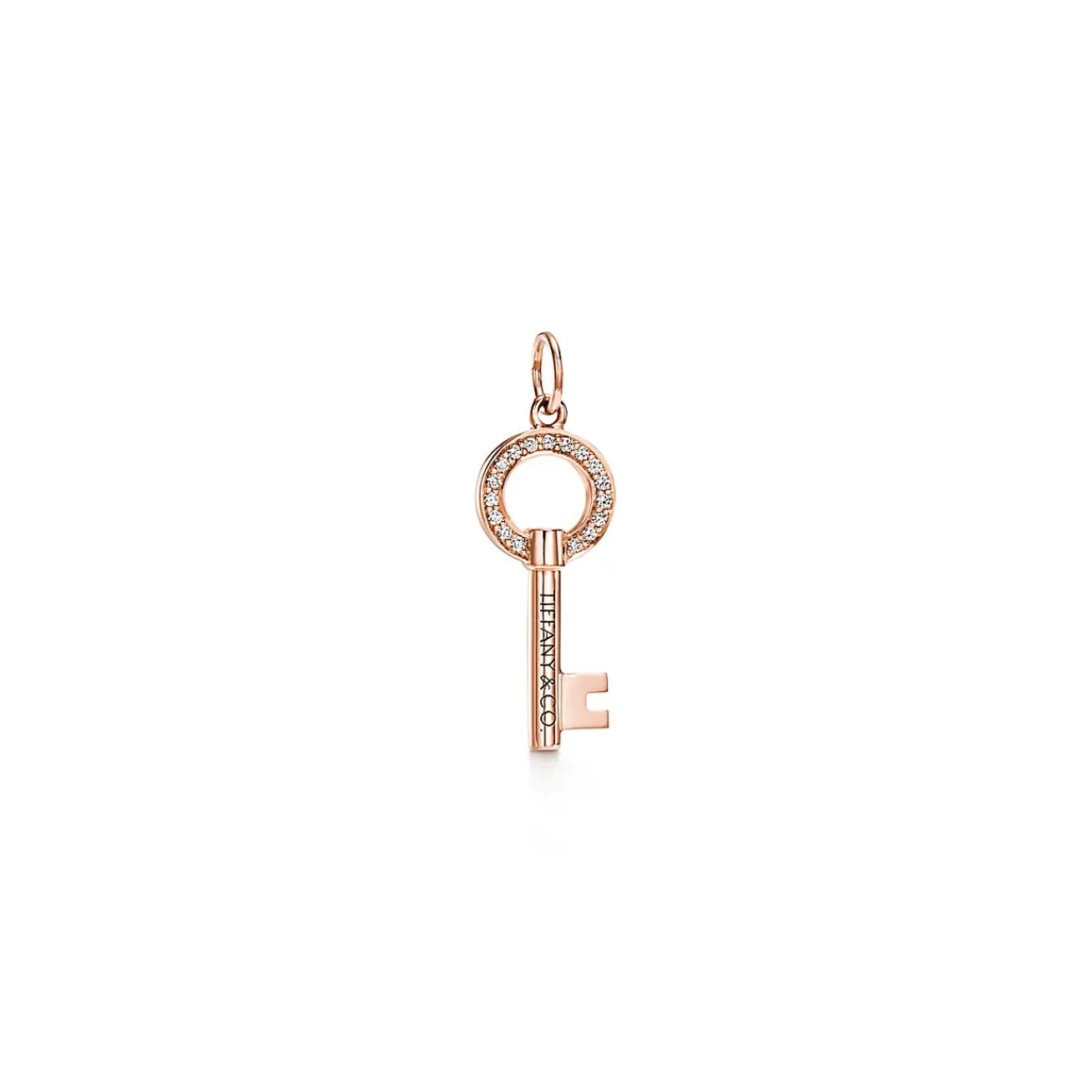 Tiffany & Co. Tiffany Keys modern keys open round key pendant in 18k rose gold with diamonds. | ^ Rose Gold Jewelry|Diamond Jewelry