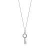 Tiffany & Co. Tiffany Keys modern keys open round key pendant in 18k white gold with diamonds. | ^ Necklaces & Pendants|Diamond Jewelry