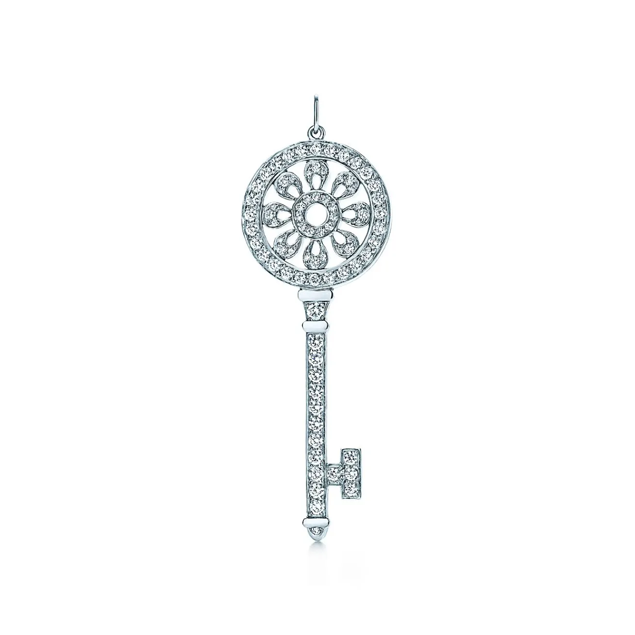Tiffany & Co. Tiffany Keys petals key pendant in platinum with diamonds. | ^ Platinum Jewelry|Diamond Jewelry