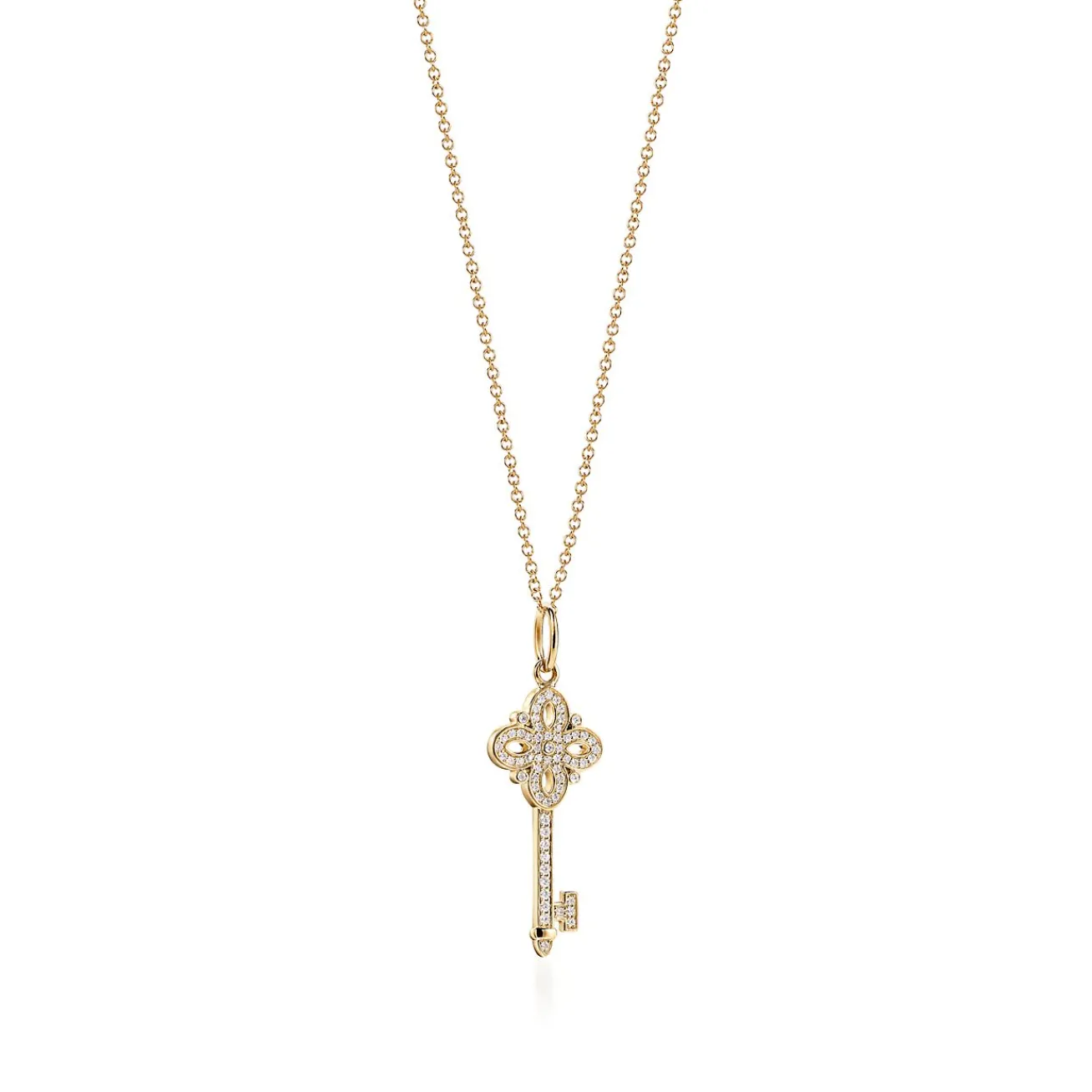Tiffany & Co. Tiffany Keys Tiffany Victoria® key in 18k gold with diamonds, mini. | ^ Necklaces & Pendants|Gold Jewelry