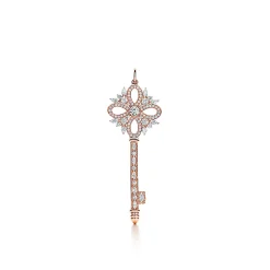 Tiffany & Co. Tiffany Keys Tiffany Victoria® key pendant in rose gold with diamonds, large. | ^ Rose Gold Jewelry|Diamond Jewelry