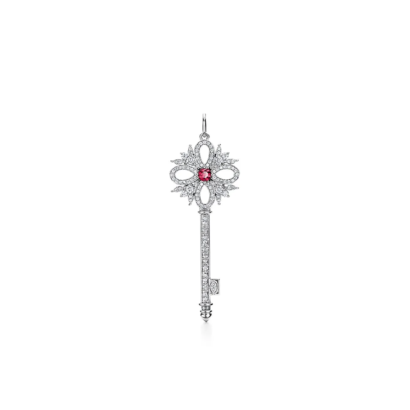 Tiffany & Co. Tiffany Keys Tiffany Victoria® key pendant in platinum with gemstones, medium. | ^ Platinum Jewelry|Tiffany Victoria®