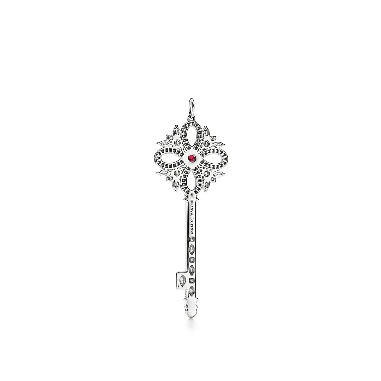 Tiffany & Co. Tiffany Keys Tiffany Victoria® key pendant in platinum with gemstones, large. | ^ Platinum Jewelry|Colored Gemstone Jewelry