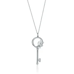 Tiffany & Co. Tiffany Keys Tiffany Victoria® diamond vine circle key in platinum, medium. | ^ Necklaces & Pendants|Platinum Jewelry