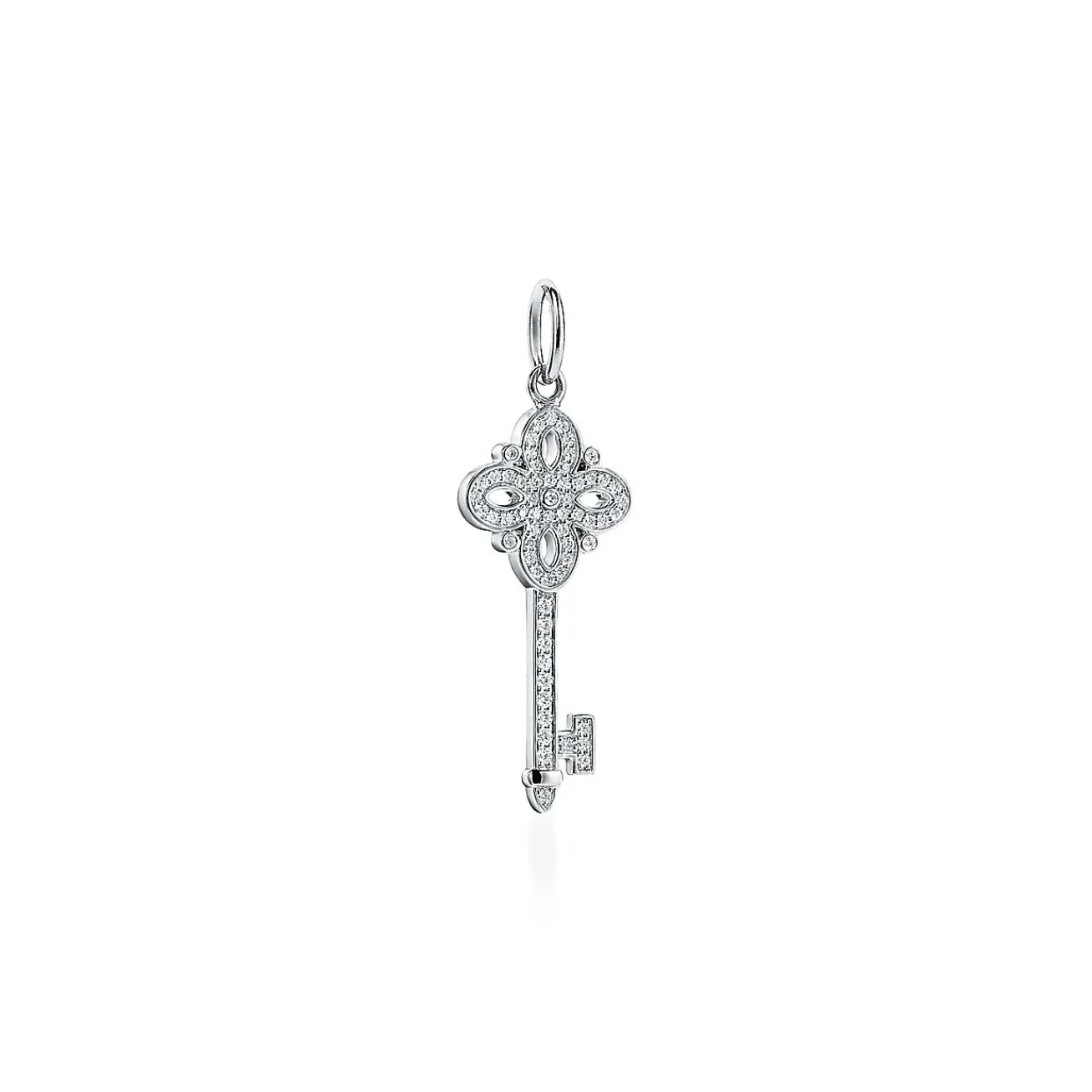 Tiffany & Co. Tiffany Keys Tiffany Victoria® key in 18k white gold with diamonds, mini. | ^ Diamond Jewelry|Tiffany Victoria®
