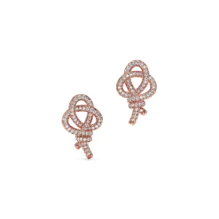 Tiffany & Co. Tiffany Keys Woven Keys Earrings in Rose Gold with Diamonds | ^ Earrings|New Jewelry