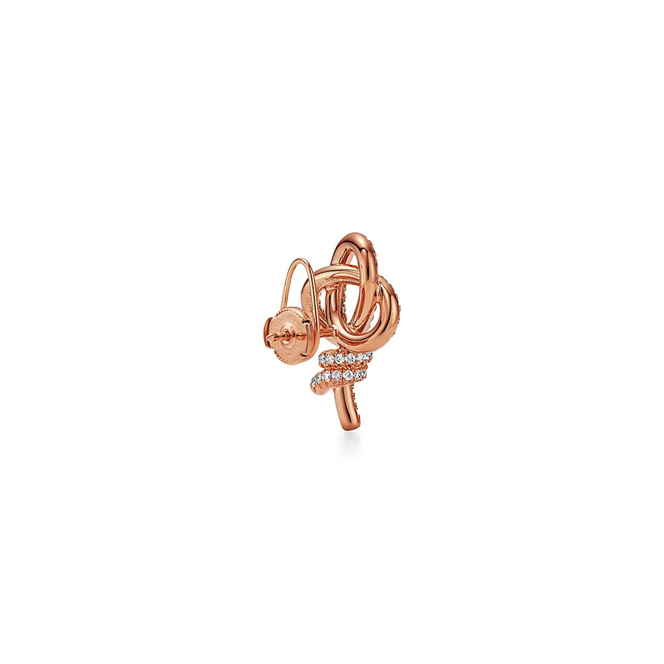 Tiffany & Co. Tiffany Keys Woven Keys Earrings in Rose Gold with Diamonds | ^ Earrings|New Jewelry