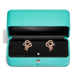Tiffany & Co. Tiffany Keys Woven Keys Earrings in Rose Gold with Diamonds | ^ Earrings|New Jewelry