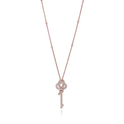 Tiffany & Co. Tiffany Keys Woven Keys Extra Large Pendant in Rose Gold with Diamonds | ^ Necklaces & Pendants|New Jewelry