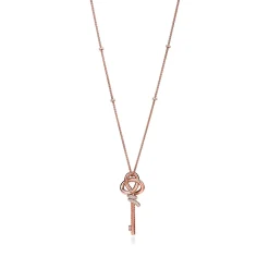 Tiffany & Co. Tiffany Keys Woven Keys Extra Large Pendant in Rose Gold with Diamonds | ^ Necklaces & Pendants|New Jewelry