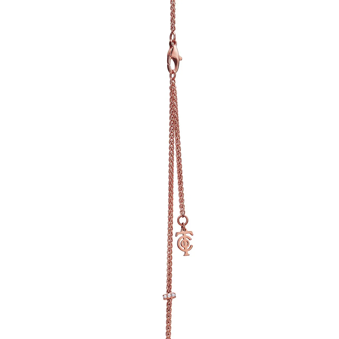 Tiffany & Co. Tiffany Keys Woven Keys Extra Large Pendant in Rose Gold with Diamonds | ^ Necklaces & Pendants|New Jewelry