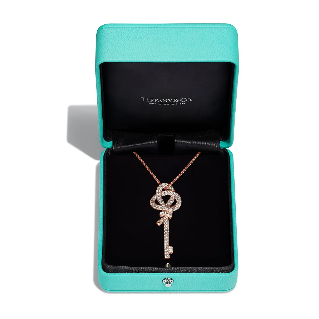 Tiffany & Co. Tiffany Keys Woven Keys Extra Large Pendant in Rose Gold with Diamonds | ^ Necklaces & Pendants|New Jewelry