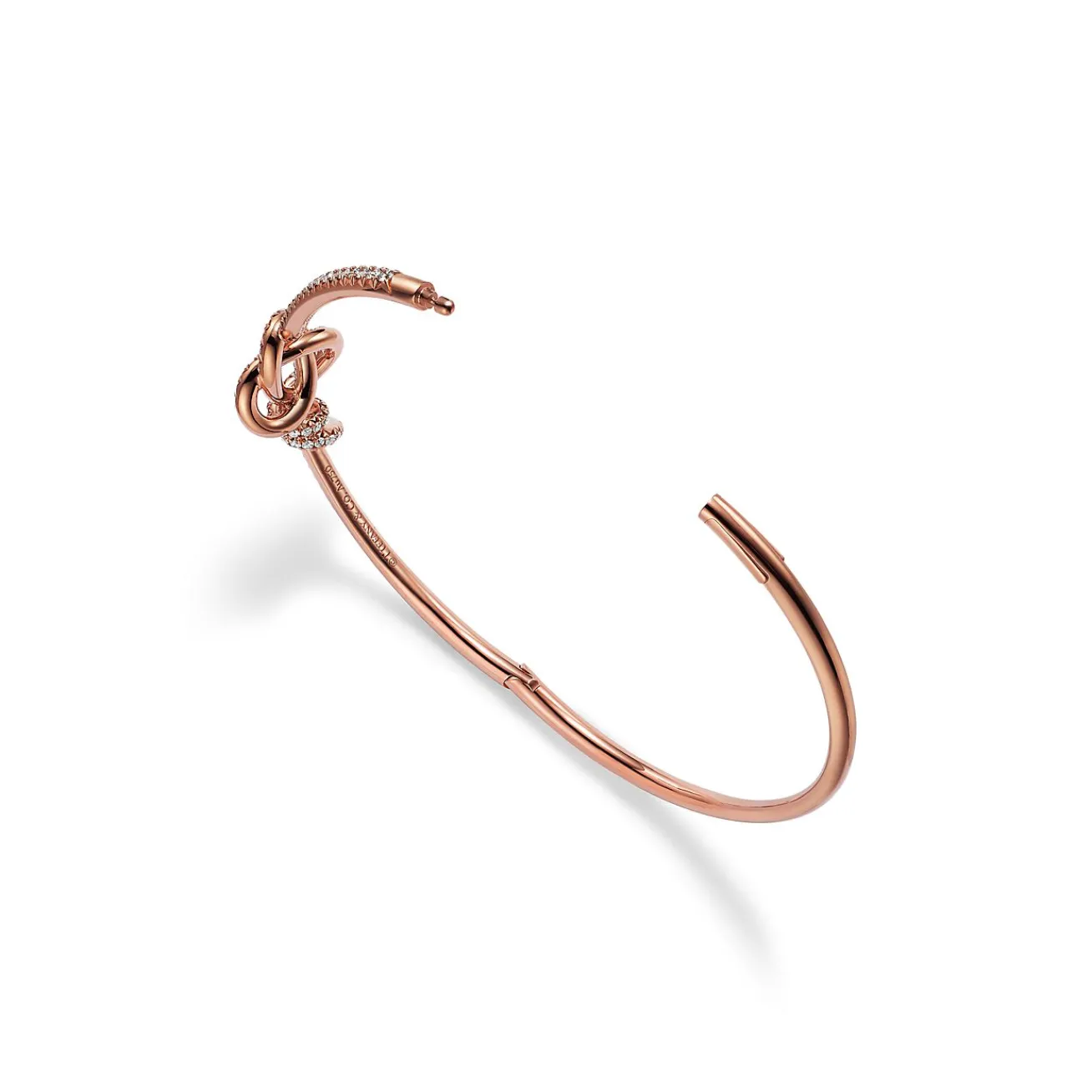 Tiffany & Co. Tiffany Keys Woven Keys Hinged Bracelet in Rose Gold with Diamonds | ^ Bracelets|New Jewelry
