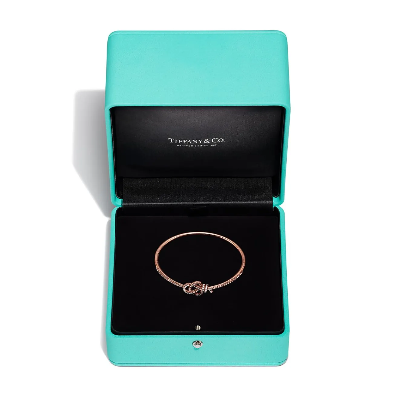 Tiffany & Co. Tiffany Keys Woven Keys Hinged Bracelet in Rose Gold with Diamonds | ^ Bracelets|New Jewelry