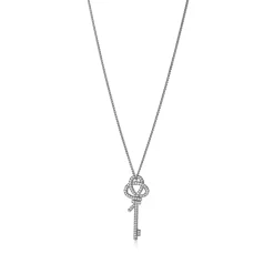 Tiffany & Co. Tiffany Keys Woven Keys Large Key Pendant in Platinum with Diamonds | ^ Necklaces & Pendants|New Jewelry