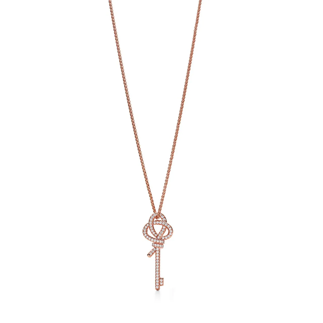 Tiffany & Co. Tiffany Keys Woven Keys Medium Pendant in Rose Gold with Diamonds | ^ Rose Gold Jewelry|Diamond Jewelry