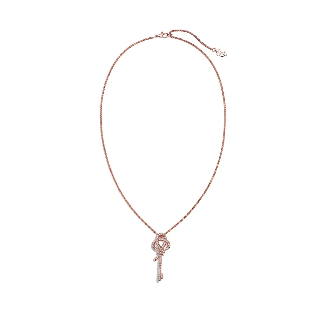 Tiffany & Co. Tiffany Keys Woven Keys Medium Pendant in Rose Gold with Diamonds | ^ Rose Gold Jewelry|Diamond Jewelry