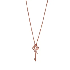 Tiffany & Co. Tiffany Keys Woven Keys Medium Pendant in Rose Gold with Diamonds | ^ Rose Gold Jewelry|Diamond Jewelry
