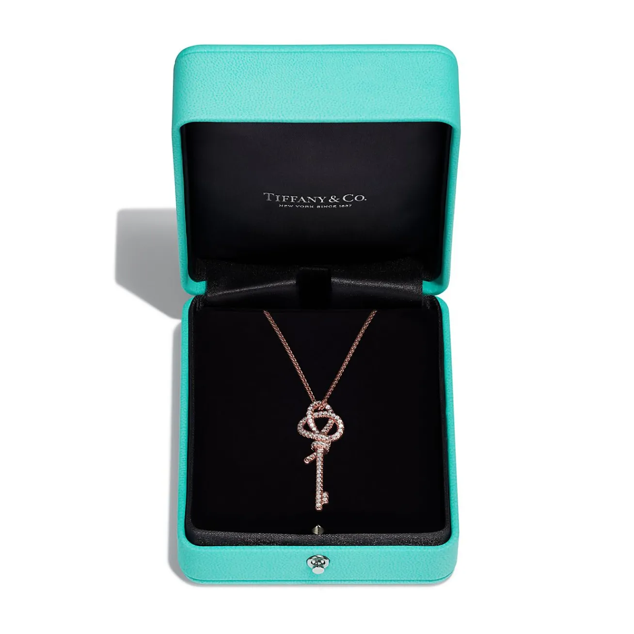 Tiffany & Co. Tiffany Keys Woven Keys Medium Pendant in Rose Gold with Diamonds | ^ Rose Gold Jewelry|Diamond Jewelry