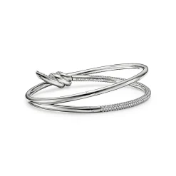 Tiffany & Co. Tiffany Knot Double Row Bracelet in White Gold with Diamonds | ^ Bracelets|Diamond Jewelry