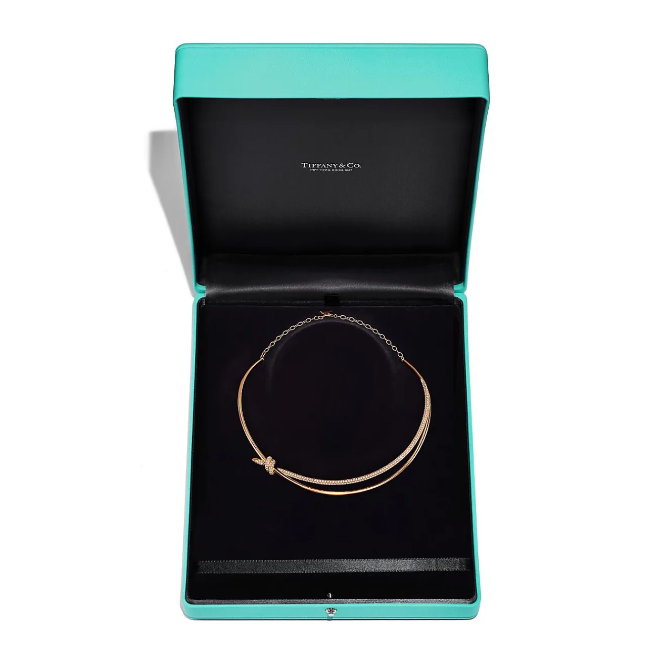Tiffany & Co. Tiffany Knot Double Row Necklace in Rose Gold with Diamonds | ^ Necklaces & Pendants|Rose Gold Jewelry