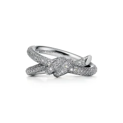 Tiffany & Co. Tiffany Knot Double Row Ring in White Gold with Diamonds | ^ Rings|Diamond Jewelry