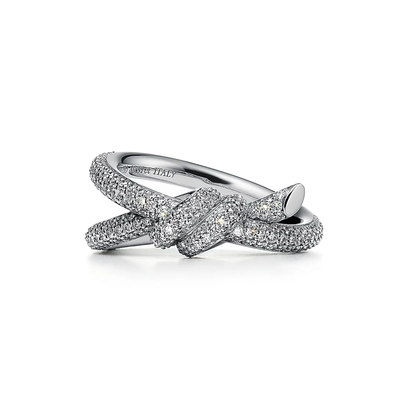Tiffany & Co. Tiffany Knot Double Row Ring in White Gold with Diamonds | ^ Rings|Diamond Jewelry