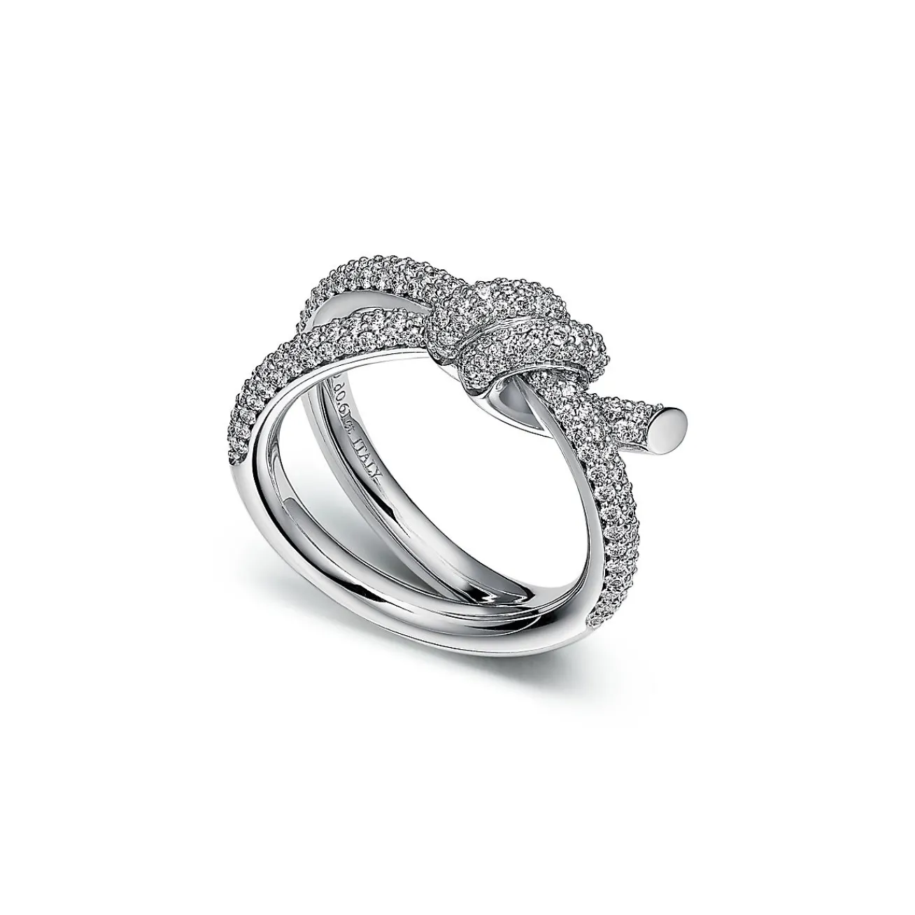 Tiffany & Co. Tiffany Knot Double Row Ring in White Gold with Diamonds | ^ Rings|Diamond Jewelry