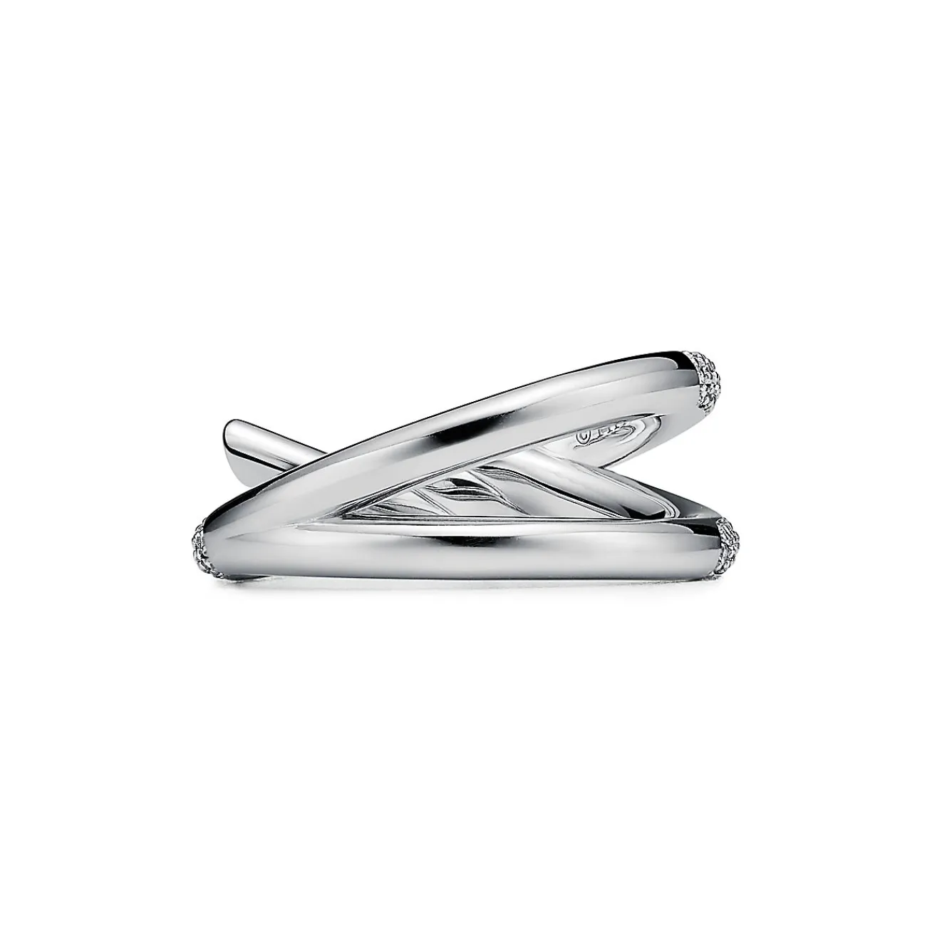 Tiffany & Co. Tiffany Knot Double Row Ring in White Gold with Diamonds | ^ Rings|Diamond Jewelry