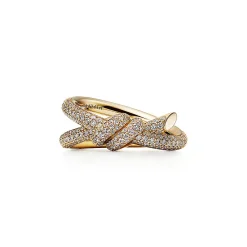 Tiffany & Co. Tiffany Knot Double Row Ring in Yellow Gold with Diamonds | ^ Rings|Gold Jewelry