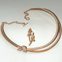 Tiffany & Co. Tiffany Knot Earrings in Rose Gold with Diamonds | ^ Earrings|Gifts for Her