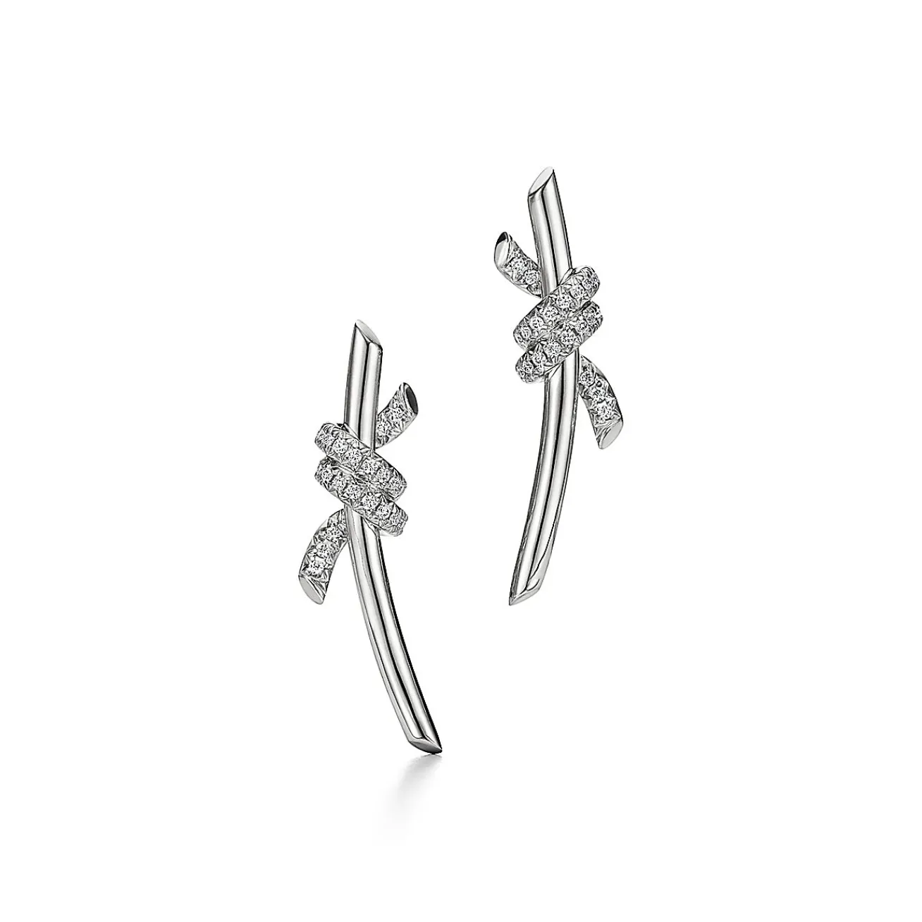 Tiffany & Co. Tiffany Knot Earrings in White Gold with Diamonds | ^ Earrings|Gifts for Her