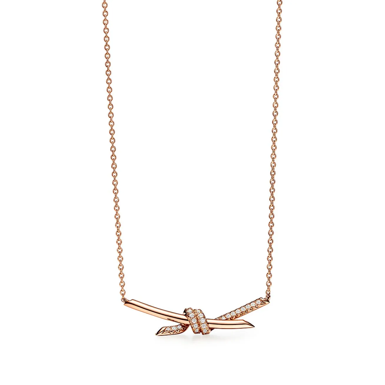 Tiffany & Co. Tiffany Knot Pendant in Rose Gold with Diamonds | ^ Necklaces & Pendants|Gifts for Her