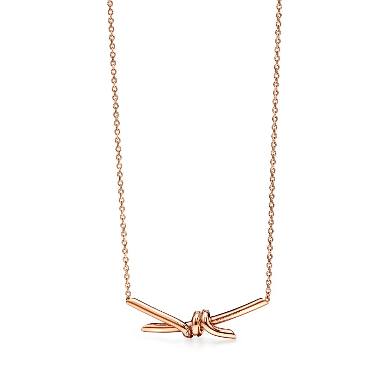 Tiffany & Co. Tiffany Knot Pendant in Rose Gold with Diamonds | ^ Necklaces & Pendants|Gifts for Her