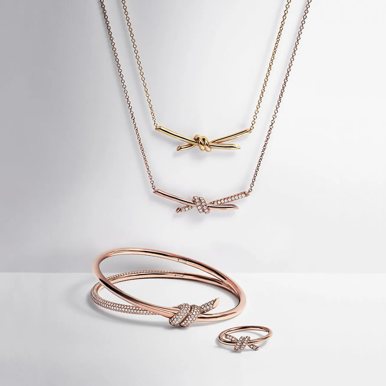 Tiffany & Co. Tiffany Knot Pendant in Rose Gold with Diamonds | ^ Necklaces & Pendants|Gifts for Her