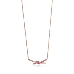Tiffany & Co. Tiffany Knot Pendant in Rose Gold with Pink Sapphires | ^ Necklaces & Pendants|Gifts for Her