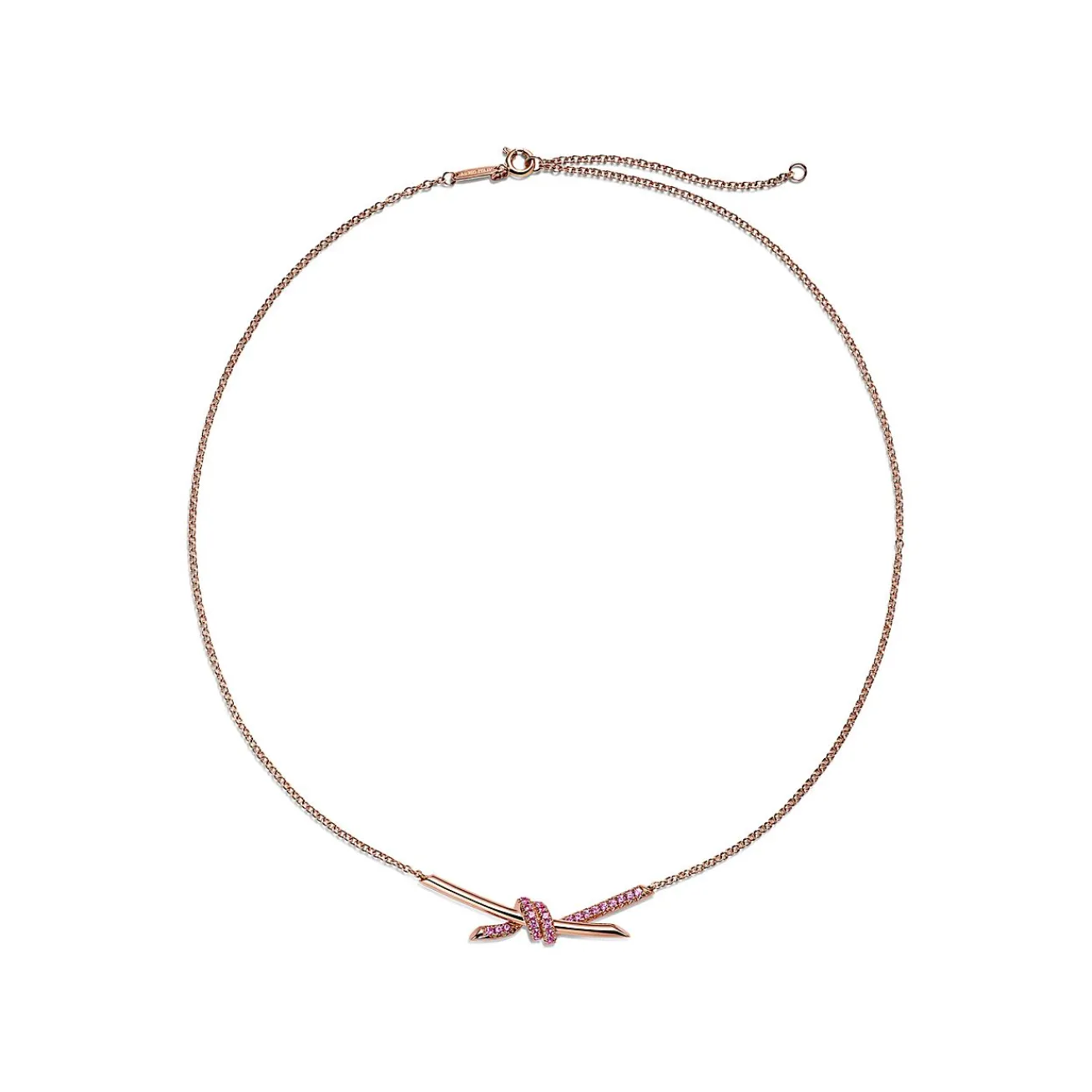 Tiffany & Co. Tiffany Knot Pendant in Rose Gold with Pink Sapphires | ^ Necklaces & Pendants|Gifts for Her