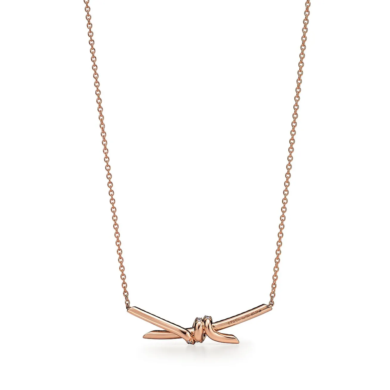 Tiffany & Co. Tiffany Knot Pendant in Rose Gold with Diamonds | ^ Necklaces & Pendants|Rose Gold Jewelry