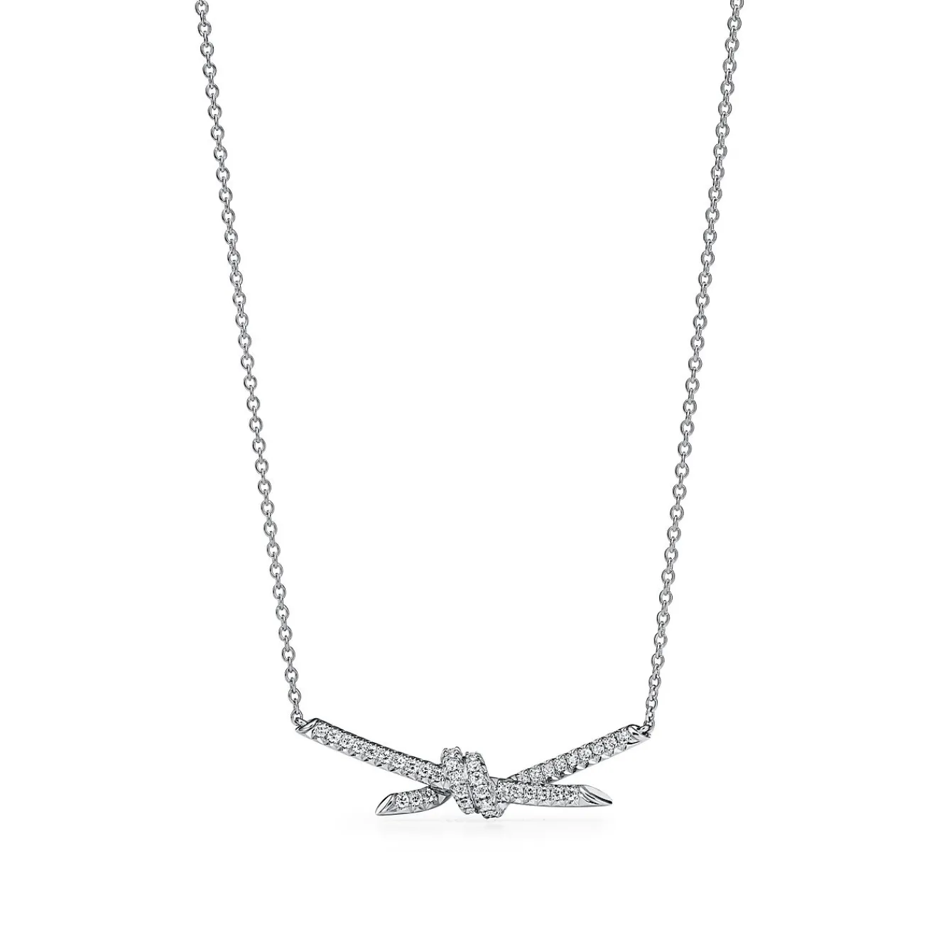 Tiffany & Co. Tiffany Knot Pendant in White Gold with Diamonds | ^ Necklaces & Pendants|Gifts for Her