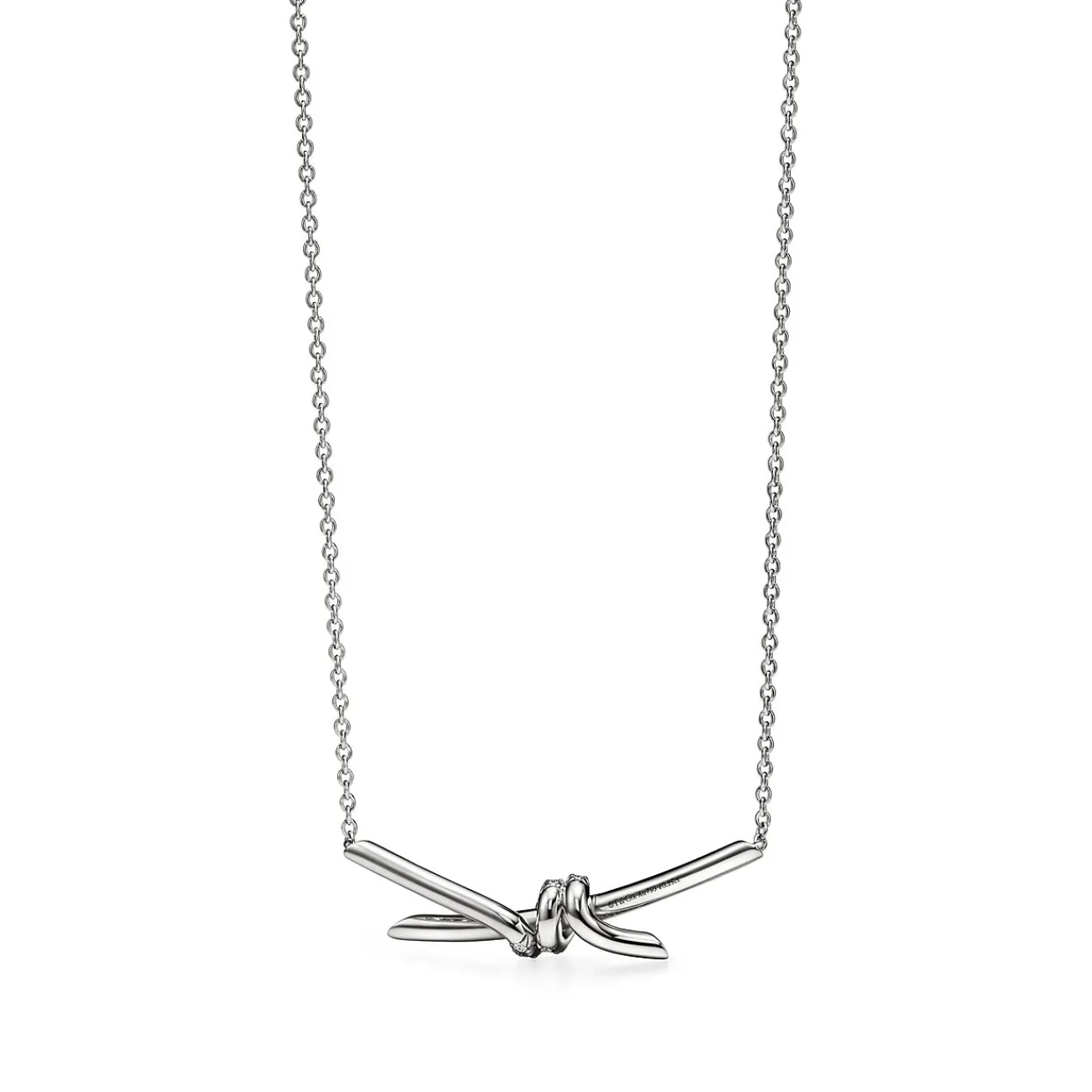 Tiffany & Co. Tiffany Knot Pendant in White Gold with Diamonds | ^ Necklaces & Pendants|Men's Jewelry